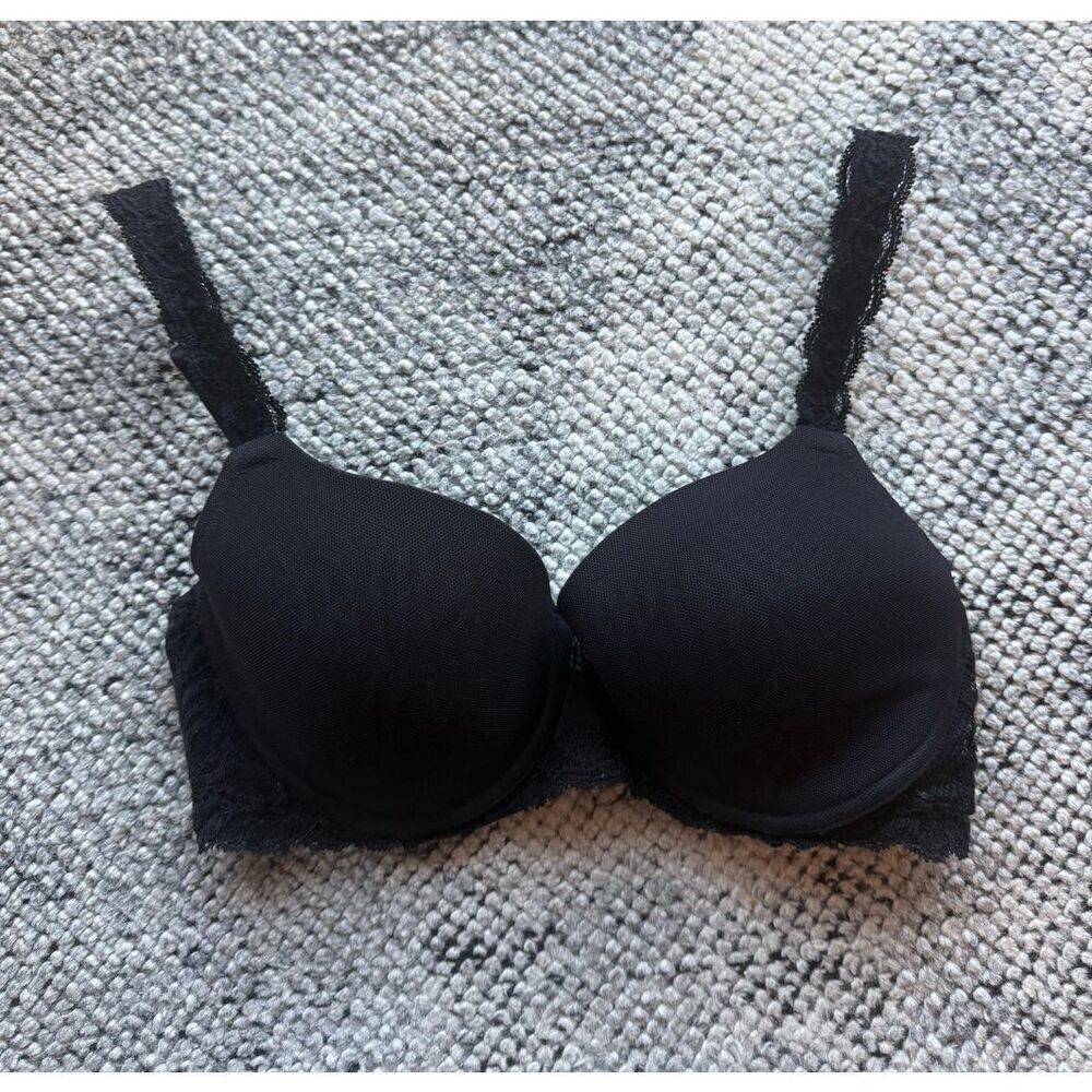 32D Natori Black Lace Full Coverage Bra